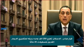 قرار صادر.. الإسكان تطرح 250 ألف وحدة بديلة لمتضرري الإيجار القديم بتسهيلات 20 عامًا